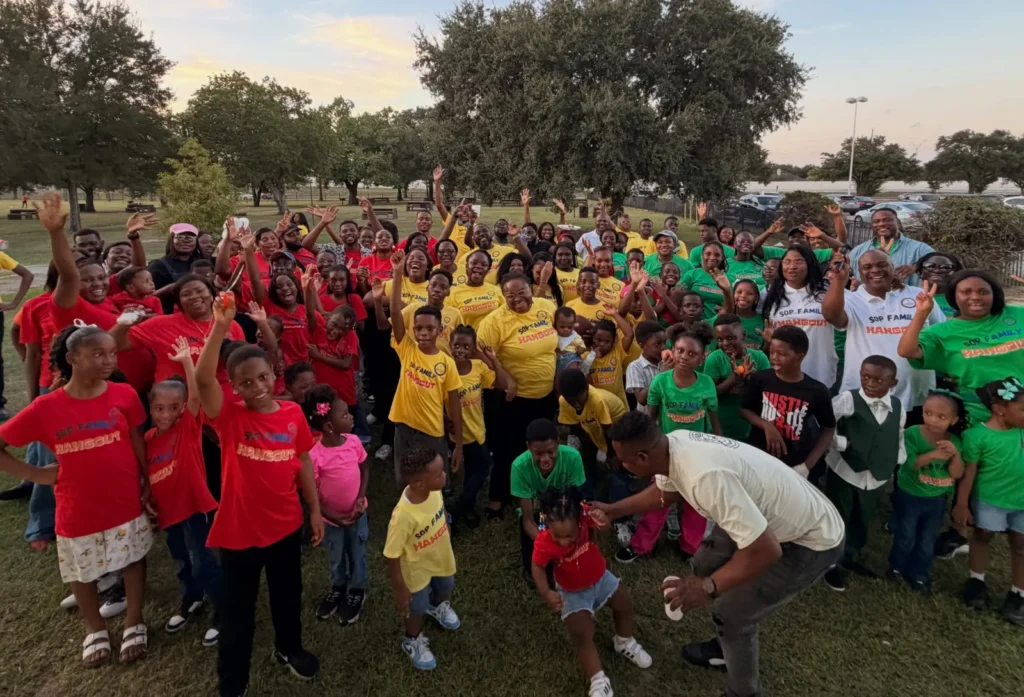 The Sanctuary of Praise church family together at a church hangout