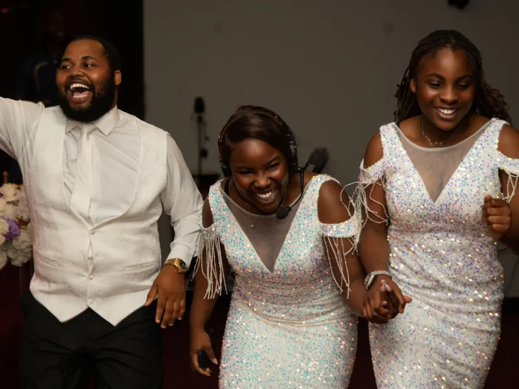 Young people celebrating together at church